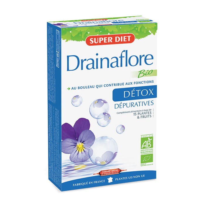 Superdiet Drainaflore Oral Solution 20 Phials X 15ml