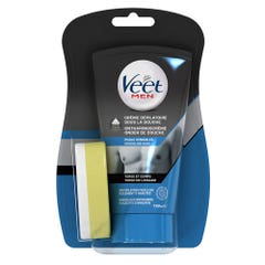 Veet Depilatory Shower Cream Torso And Body Men Sensitive Skin 150ml