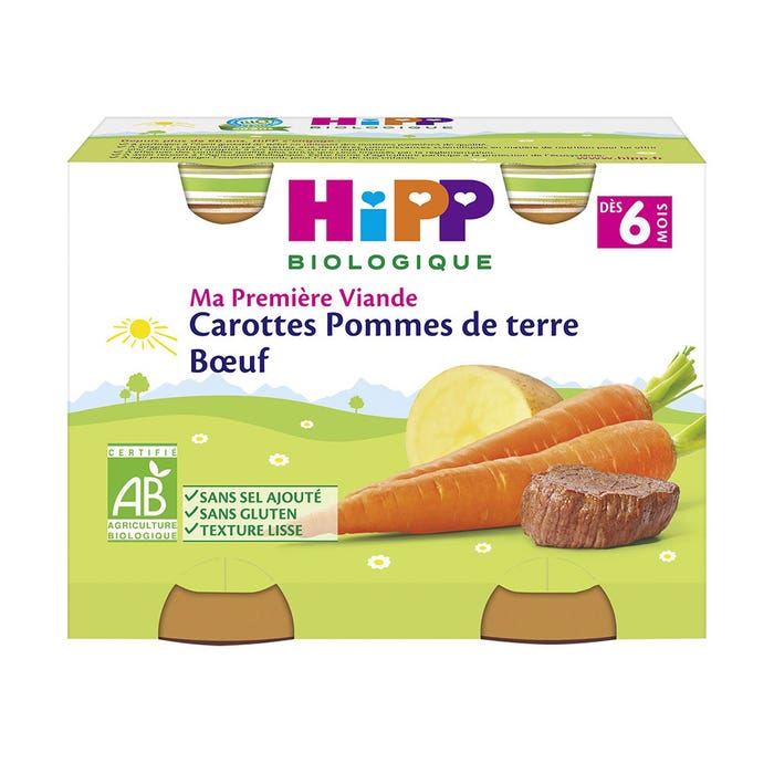 Hipp Ma Premiere Viande Organic Baby Food From 6 Months 2x190g