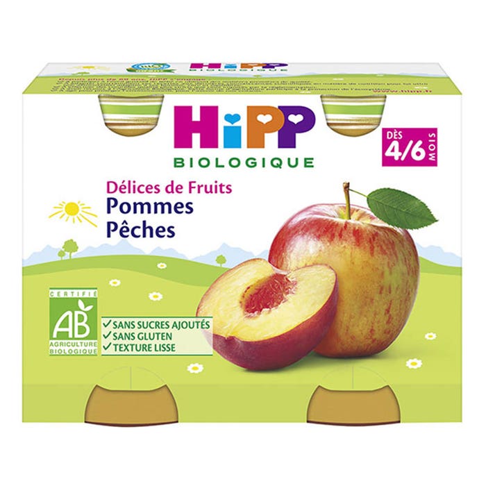 Hipp Delices De Fruits Baby Food From 4 To 6 Months 2x190g