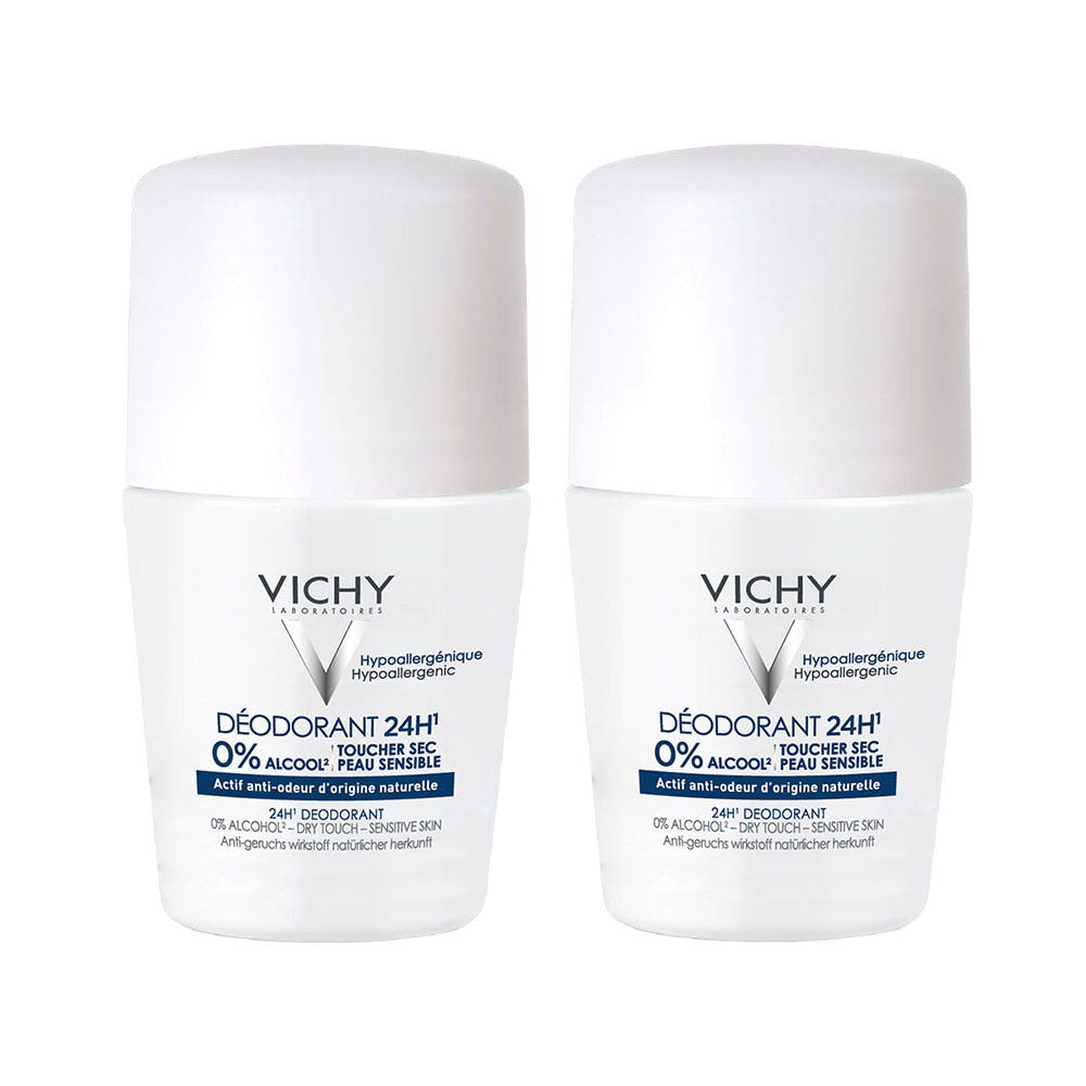 Vichy Deodorants Deodorant 24 Hr Aluminium Salt Free Rollon 2x50ml