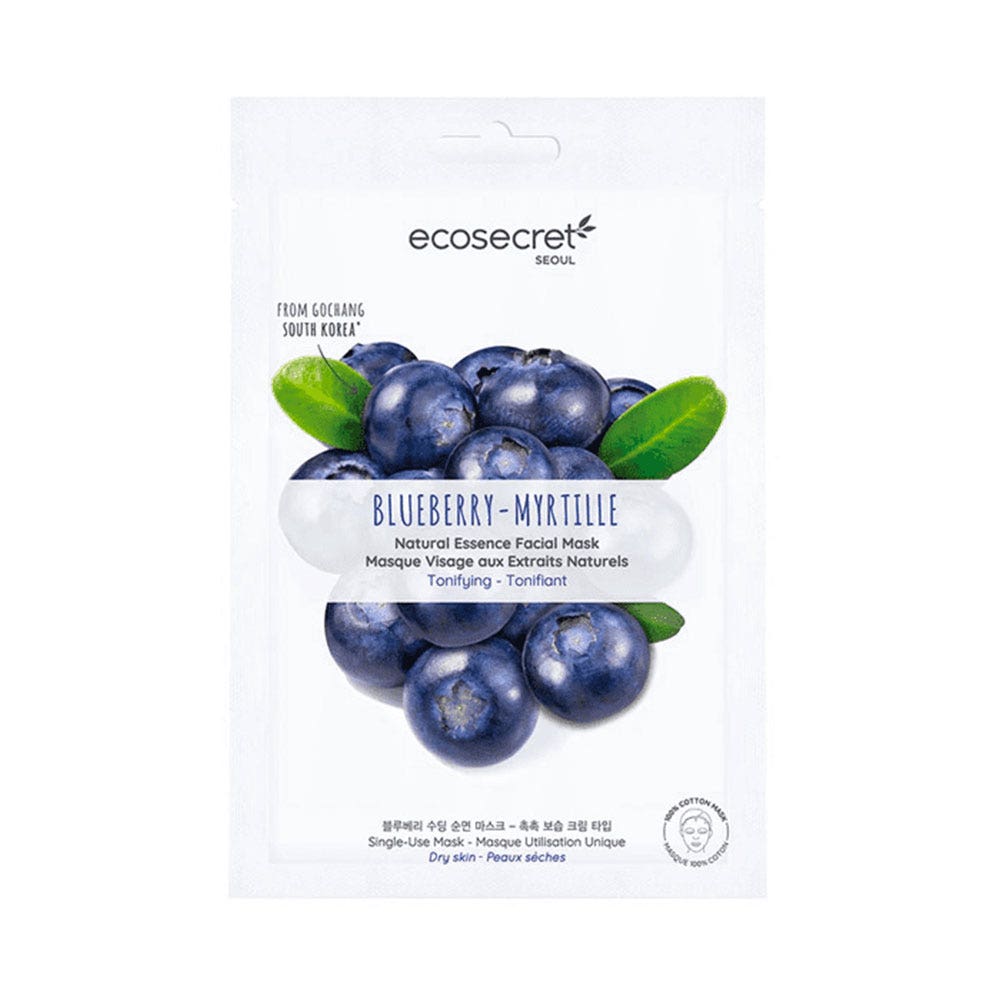 Eco Secret Blueberry Natural Essence Facial Mask Dry Skin Seoul 20ml
