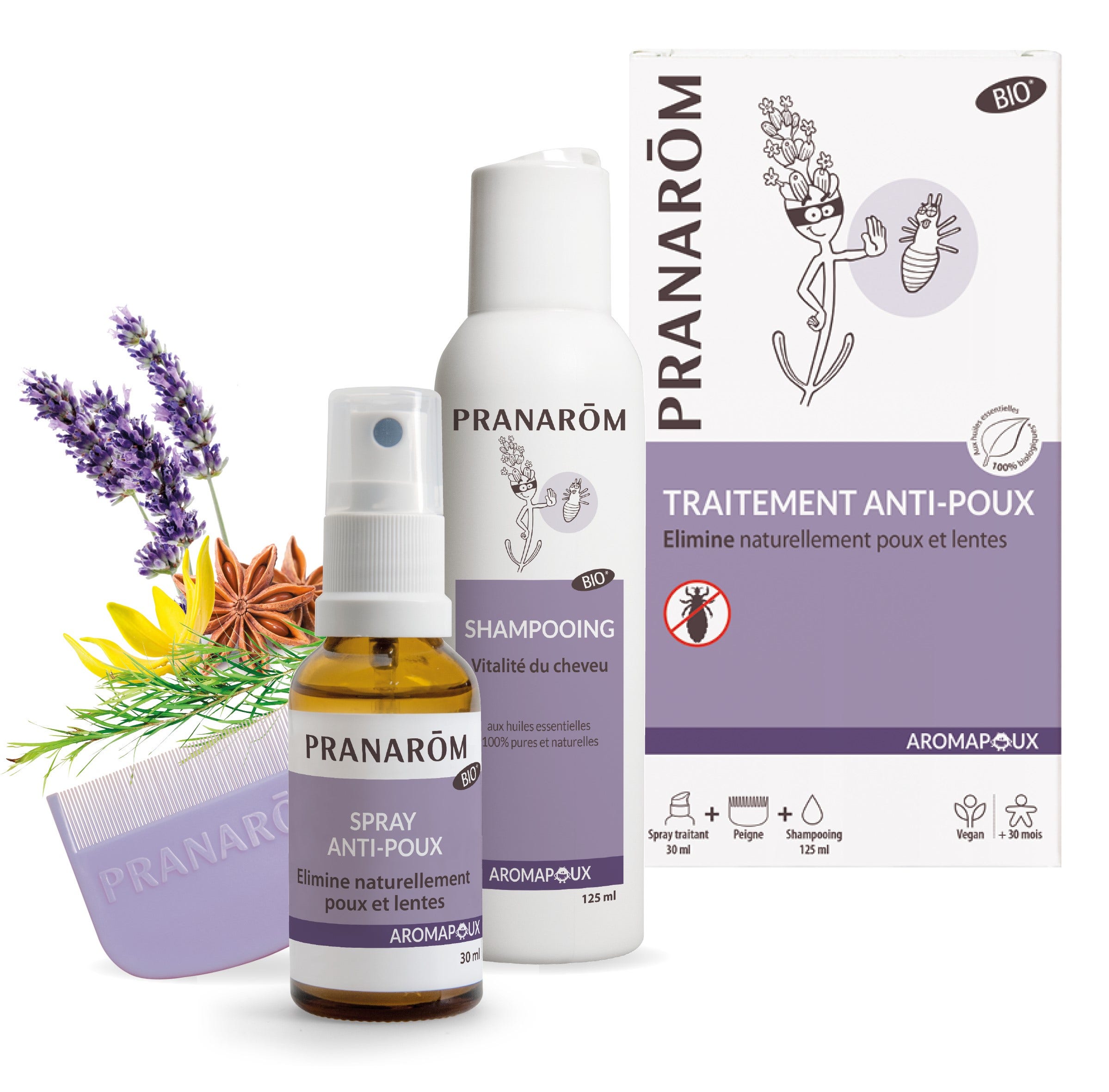 Pranarôm Aromapoux 2-in-1 lice treatment organic Aromapoux 155ml