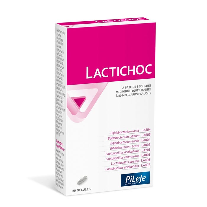 Lactichoc 20 Capsules Microbiotic Strains Pileje 20 gélules Lactichoc Pileje