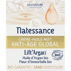 Natessance Argan Liftargan Divinissime Immortelle Night Cream Oil 6 Anti Ageing Actions Organic 50ml