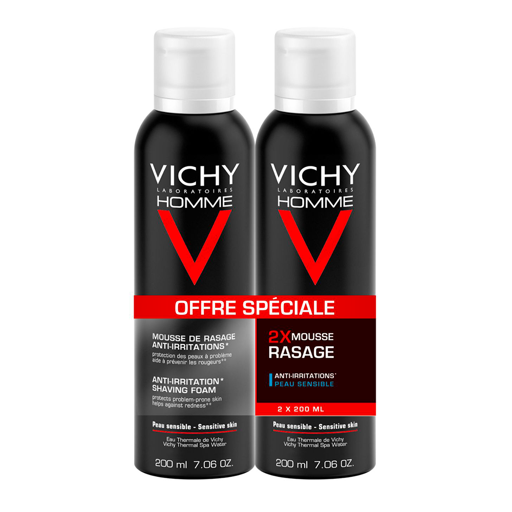 Vichy Man Anti-irritation Shaving Foam Duo 2x200ml