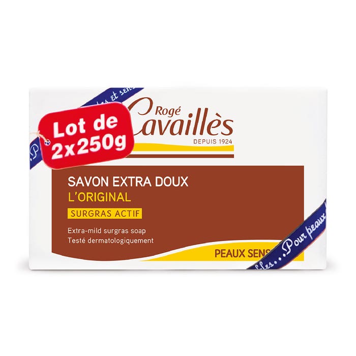 Extra Mild Surgras Soap 2x250g Surgras Actif Rogé Cavaillès