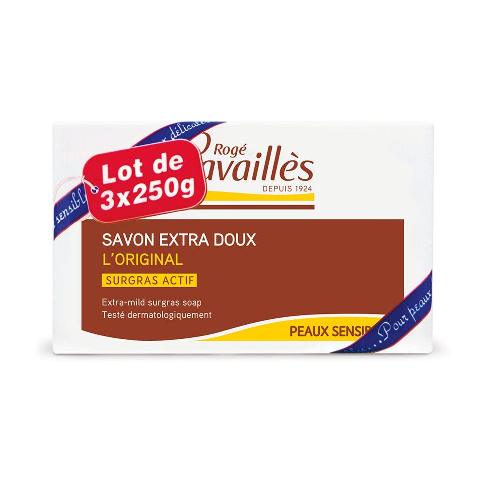 Rogé Cavaillès Ultra-soft superfatted soap Delicate and Sensitive Skin 3x250g