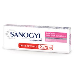 Sanogyl Rose Toothpaste 1500ppm Sensitive Gum Care 2x75ml