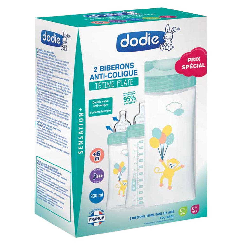 Dodie Giftboxes 2 Sensation+ Anti-Colic Feeding Bottles 6 months and Plus 330ml
