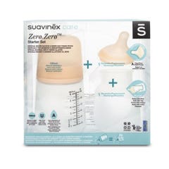 Suavinex Zero Zero 180ml Milk feeding bottle + Size A teat + Silicone pouch pack 180ml