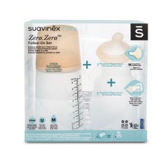 Suavinex Zero Zero 270ml Milk feeding bottle + Teat M + Silicone pouch pack 270ml