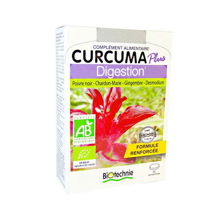 Curcuma Digestion Plus Desmonium Black Pepper X 60 Tablets 60 Comprimes Digestion Biotechnie