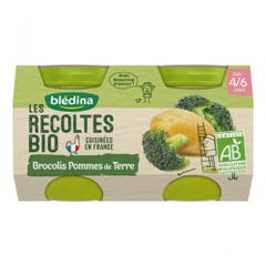 Blédina Jars Organic Broccoli and Potatoes 2x130g Les Recoltes Bioes 4 to 6 months Bledina