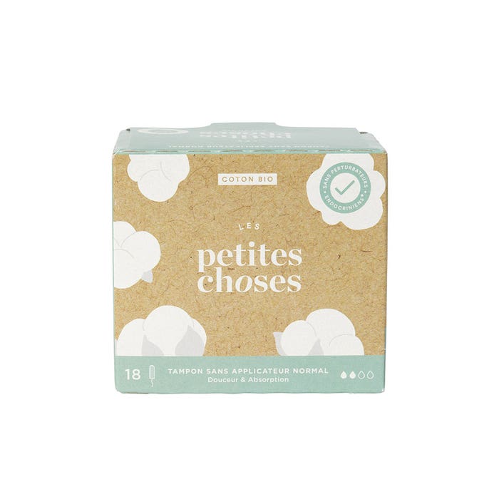 Les Petites Choses Tampons Normal Flow Without Applicators Organic Cotton Box of 18