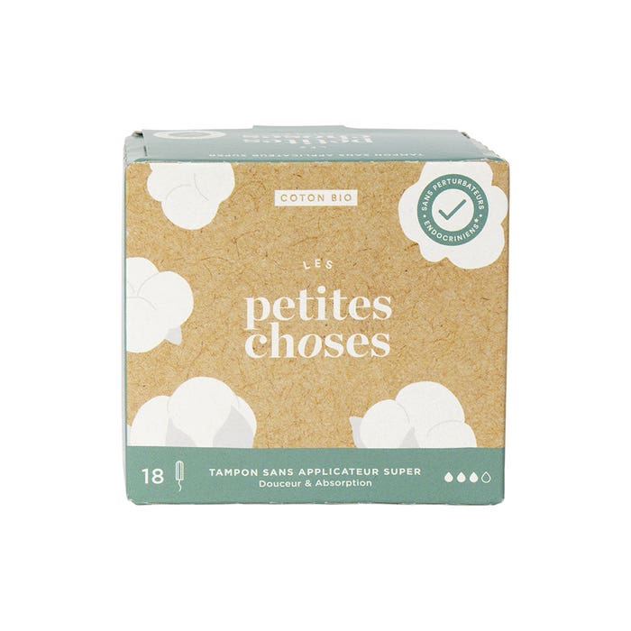 Flux Super pads without applicators Bioes cotton Box of 18 Les Petites Choses