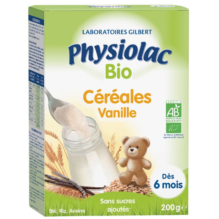 Physiolac Cereals Vanilla Blue Rice Organic Oats 6 Months Old 200g