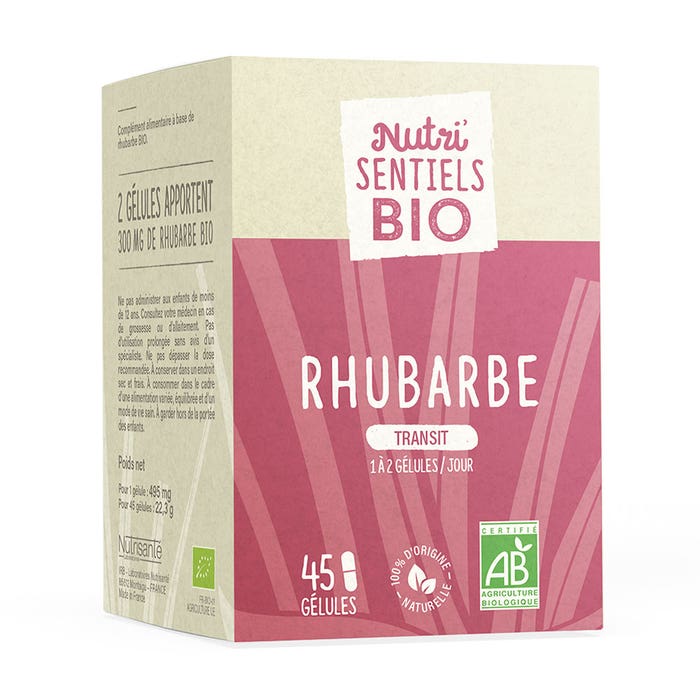 Rhubarbe Bio 45 gélules Nutri'sentiels Transit Nutrisante