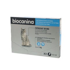 Biocanina Antiparasitaire externe FIPROCAT 50MG 3 pipettes