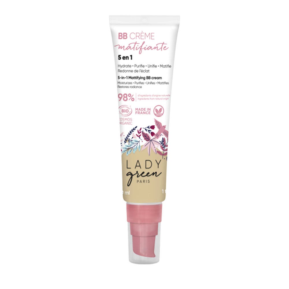 Lady Green Organic 5-in-1 mattifying BB cream Combination to oily skin 30ml