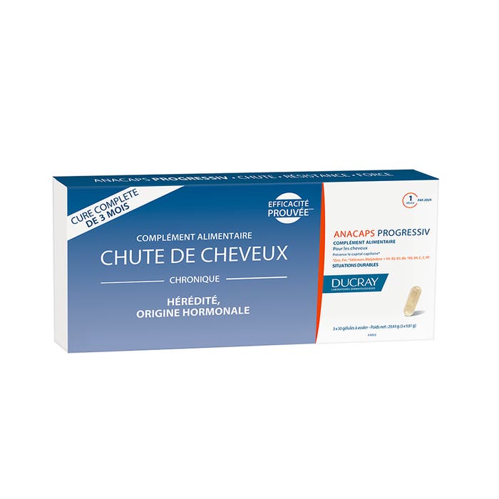 Chute De Cheveux Chronique 3x30 Progressiv 3x30 gélules Anacaps Progressiv Ducray