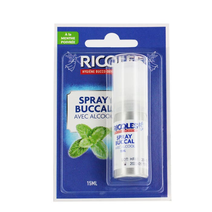 Peppermint mouth spray with alcohol 15ml Ricqles