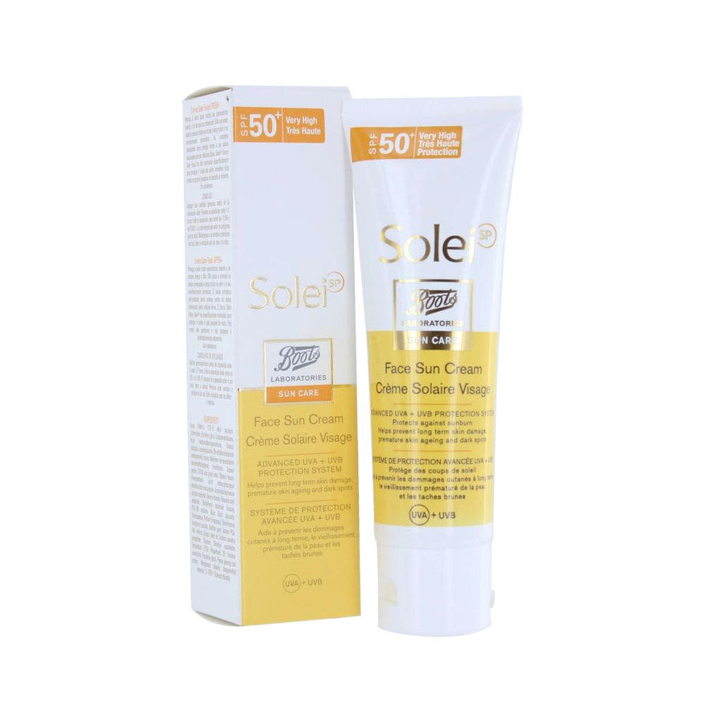 Boots Solei Face Sun Cream Spf 50+ 50ml
