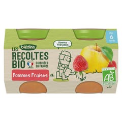 Blédina Compotes petits pots fruits bio Les Recoltes Bioes From 6 months 2x130g