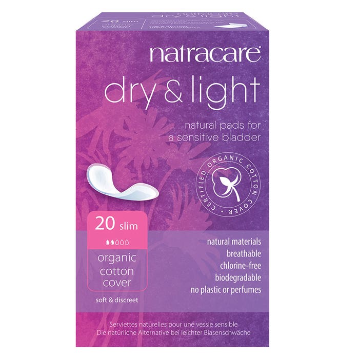 Slim Dry & Light Incontinence Pads Box Of 20 Natracare