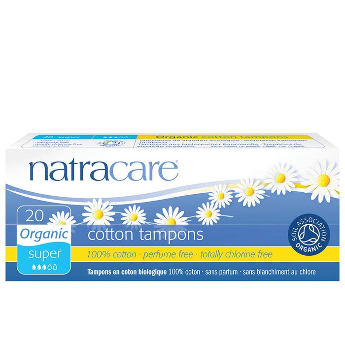 Super Box Of 20 Bioes Tampons Without Applicator Natracare