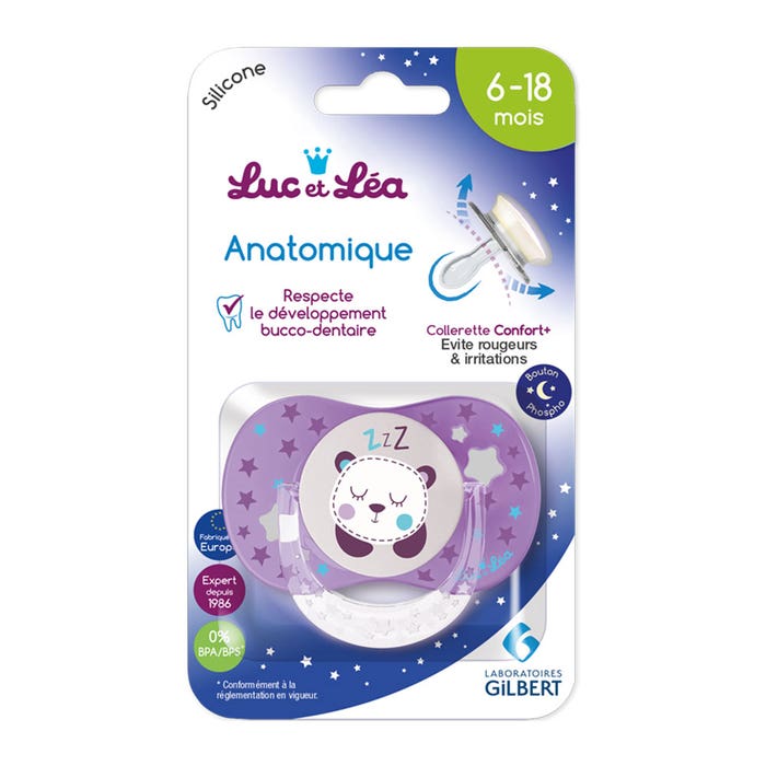 Symmetrical Silicone Pacifier Special Night Les Ludiques Collection From 6 Months Luc Et Lea