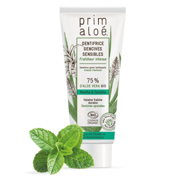 Toothpaste Mint Sensitive Gums 75% Aloe Vera 75ml Prim Aloe