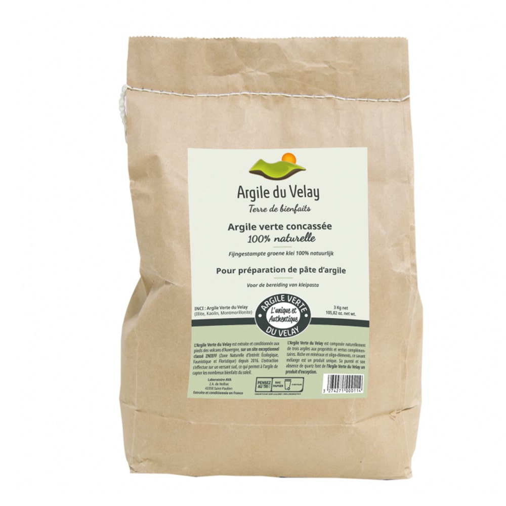 Argile du Velay Capillary treatments Crushed Green Clay 3kg
