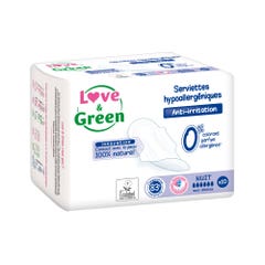 Love&Green Anti-Irritations Night Anti-Irritation Sanitary Pads x 10