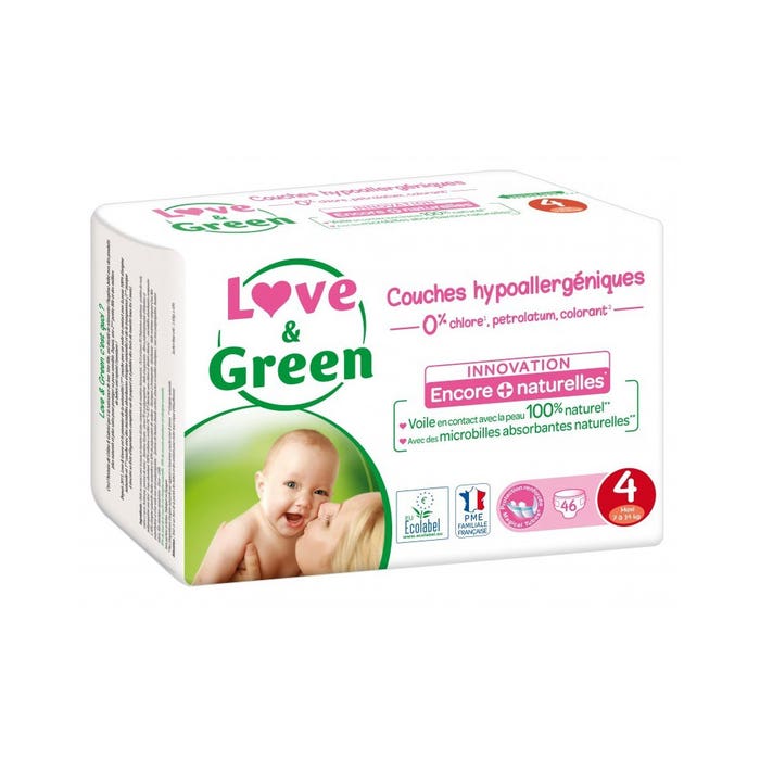 Love&Green Hypoallergenic nappies Size 4 7 to 14kg x46