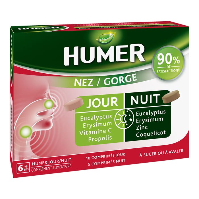 Humer Tab Humer Nose Throat 10 Day Tablets + 5 Night Tablets - Easypara