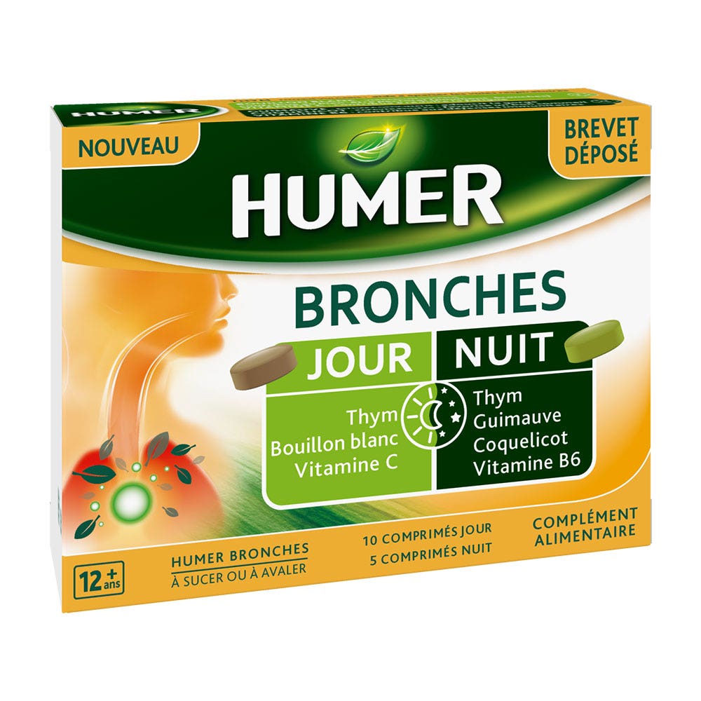 Humer Bronchial tubes Day Night 15 tablets - Easypara