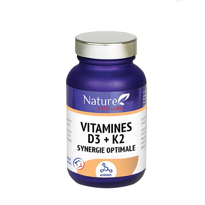 Vitamins D3 + K2 60 capsules Nature Attitude