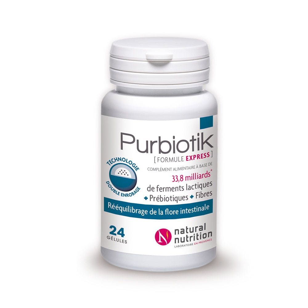 Natural Nutrition Purbiotik X 30 Capsules 24 Gelules