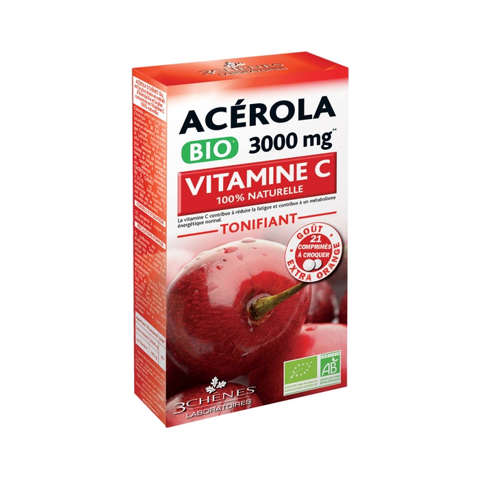3 Chênes Organic Acerola 3000 21 chewable tablets