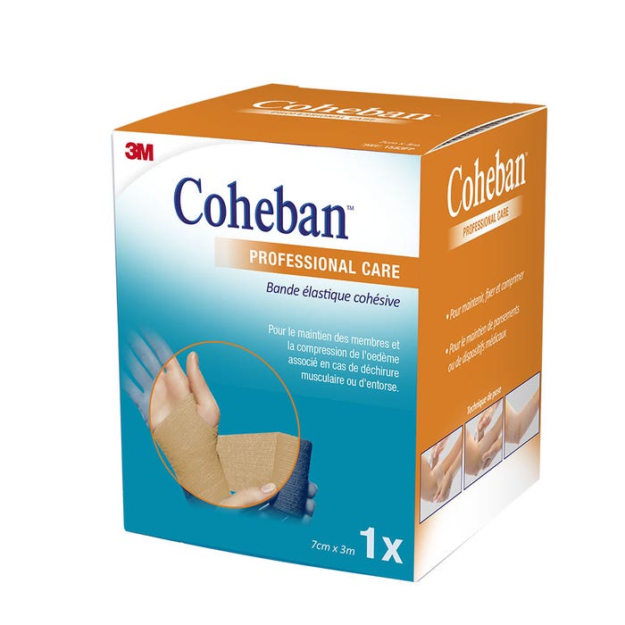 Coheban Cohesive Contention Strap Skin Colour 3x7 Cm 7cmx3m Coheban Chair 3M