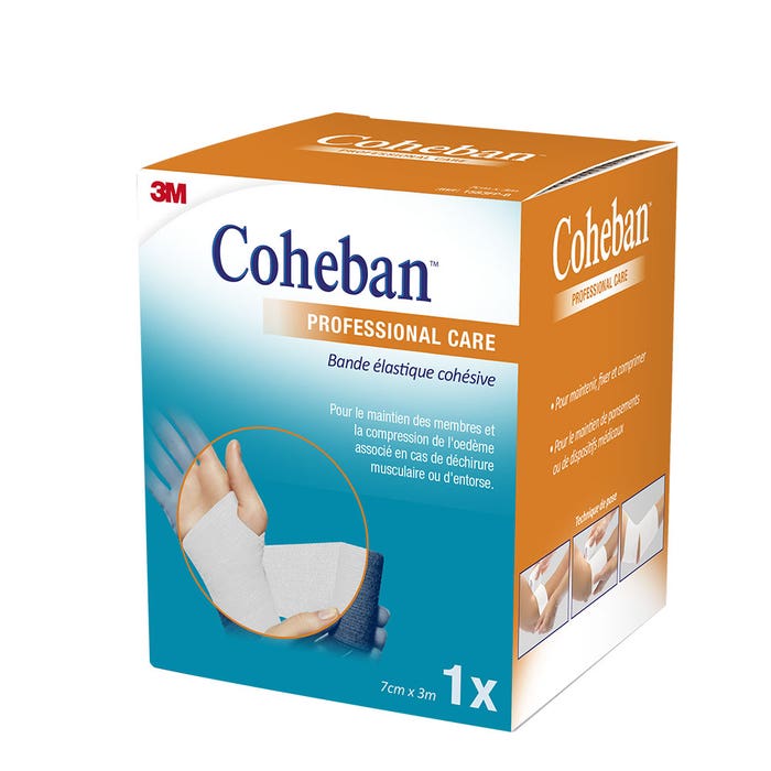 Coheban Contention Strap White 7cm X 7cmx3m Blanche Nexcare