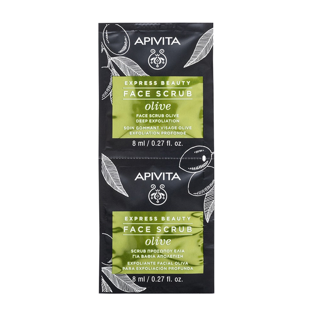 Apivita Express Beauty Deep exfoliating olive face scrub 2 x 8 ml