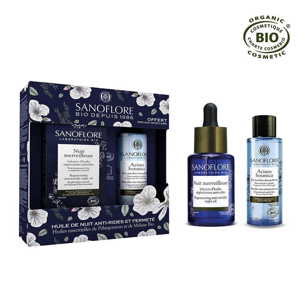 Sanoflore Merveilleuse Essence Anti-ageing Concentrate + Mini Organic Micellar Water + Mini eau micellaire Aciana Botanica 50ml Offert 80ml