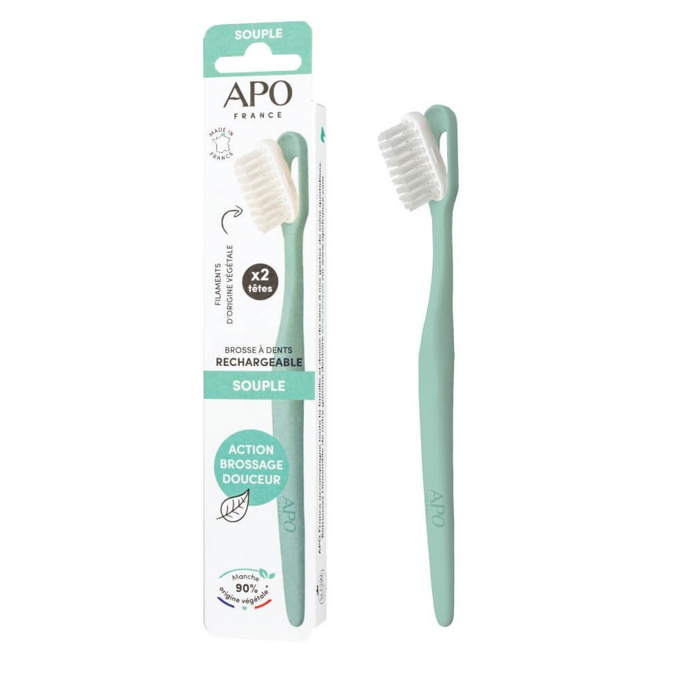 APO France Rechargeable toothbrush Flexible 1 handle + 2 heads