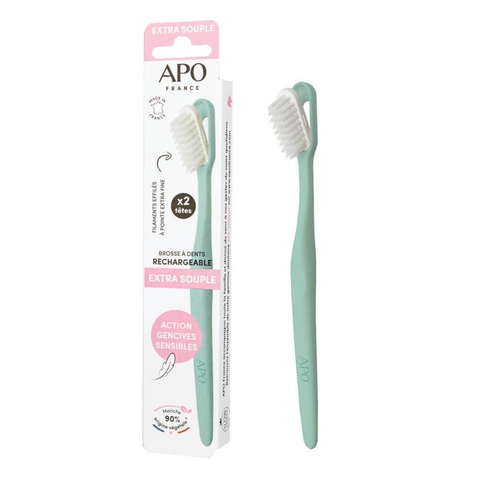APO France Rechargeable toothbrush Extra Soft 1 handle + 2 heads