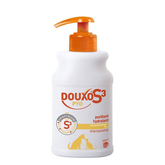 Purifying and hydrating shampoo 200ml Douxo S3 Pyo 3% Chlorexidine Ceva