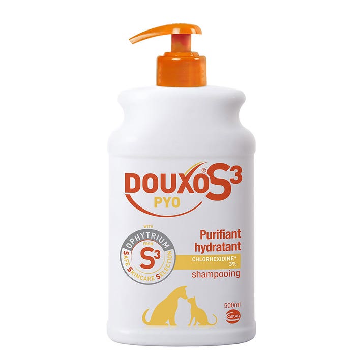 Purifying and hydrating shampoo 500ml Douxo S3 Pyo 3% Chlorexidine Ceva