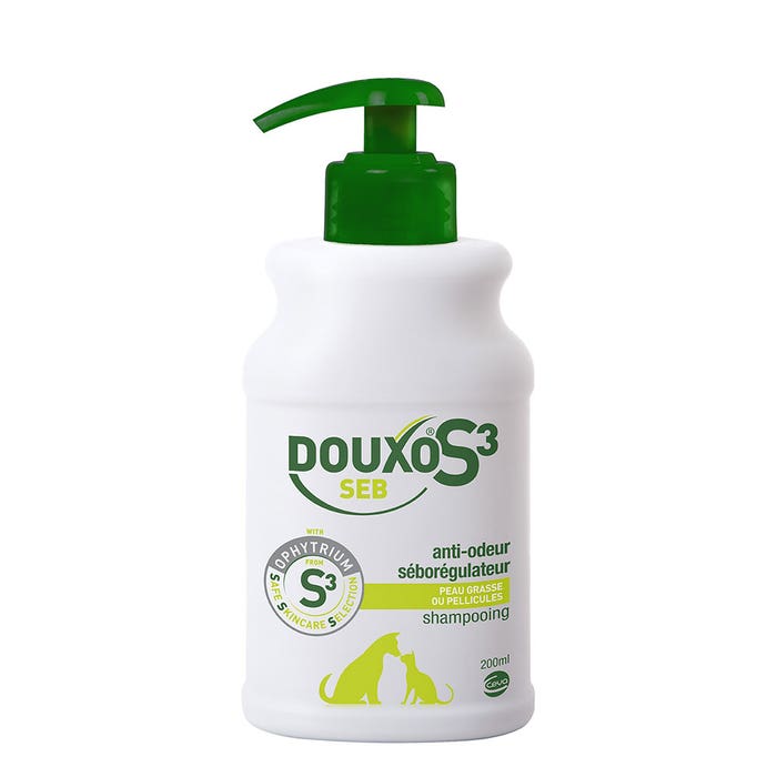 Anti-odour and sebum-regulating shampoo 200ml Douxo S3 Seb oily skin or dandruff Ceva