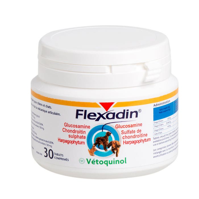 Osteoarthritis 30 tablets Flexadin Dogs and cats Vetoquinol